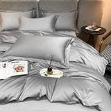 Neo Light Grey Silky Cotton Duvet Cover Set