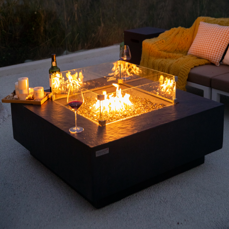 Elementi Plus - Bergen Square Concrete Fire Pit Table - OFG413DG