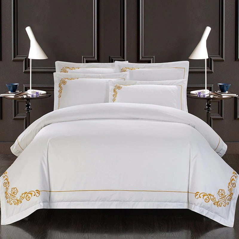 Lagertha Hotel Stitch Egyptian Cotton Duvet Cover Set Duvet Cover Set - Point Design Queen / 4 Pieces / Flat Sheet pointdsgn.com