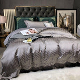 Talia Grey Cotton Satin Duvet Cover Set