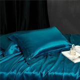 Eloise Aqua Marine Luxury Pure Mulberry Silk Bedding Set