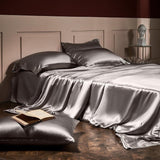 Royalis Grey Luxury Pure Mulberry Silk Bedding Set