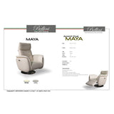 Bellini Modern Living Maya Recliner Chair Grey CAT 50. COL 50865 Maya GRY