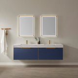 Alicante 72" Double Vanity in Classic Blue with White Sintered Stone Countertop and Undermount Sink