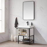 Marcilla 24" Single Sink Bath Vanity in White with One-Piece Composite Stone Sink Top