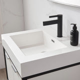 Marcilla 24" Single Sink Bath Vanity in White with One-Piece Composite Stone Sink Top