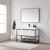 Marcilla 48" Single Sink Bath Vanity in White with One-Piece Composite Stone Sink Top