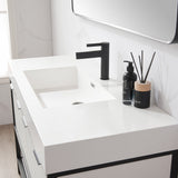 Marcilla 48" Single Sink Bath Vanity in White with One-Piece Composite Stone Sink Top