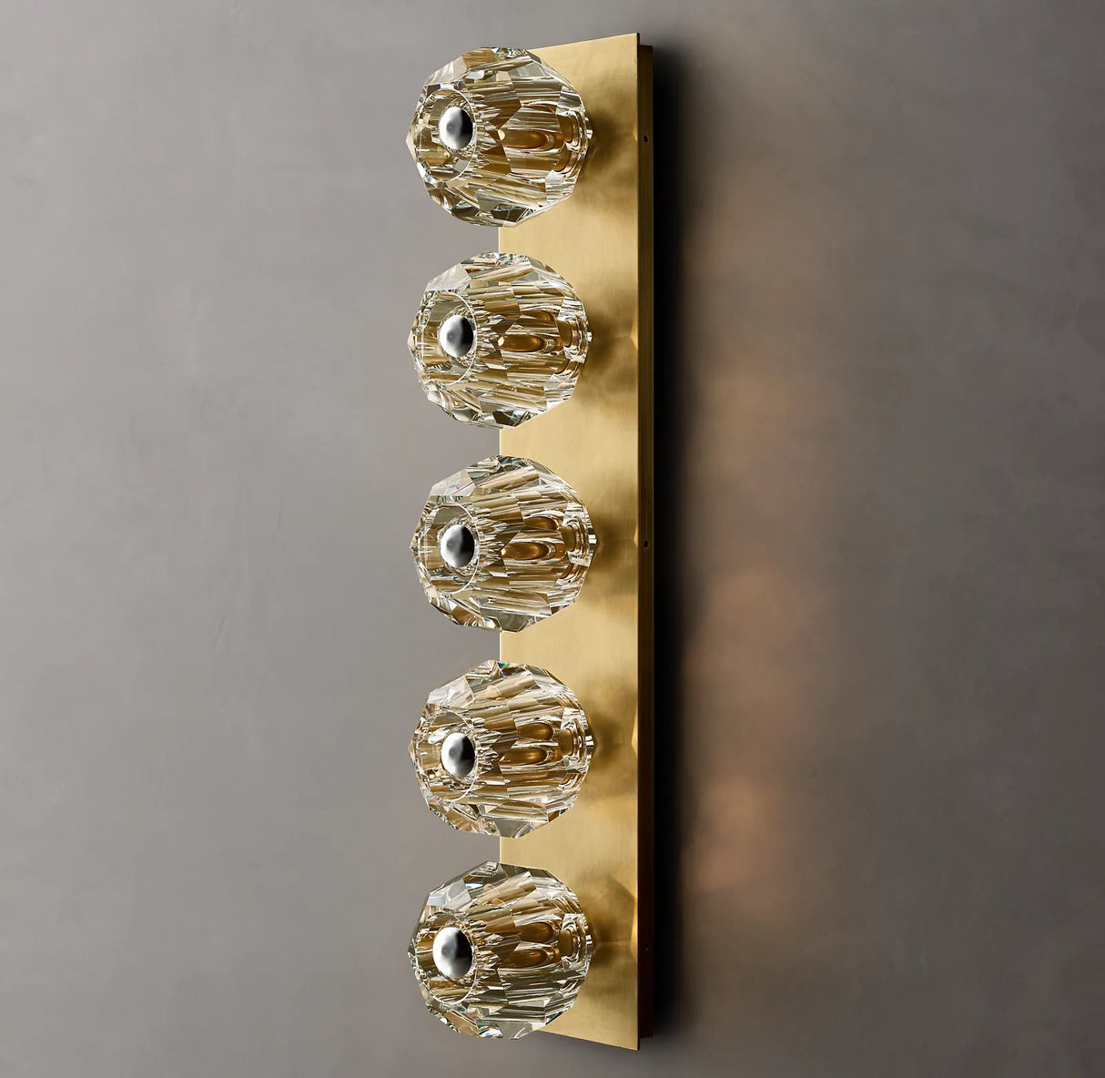 Florit Modern Crystal Ball Glass Grand Linear Wall Sconce