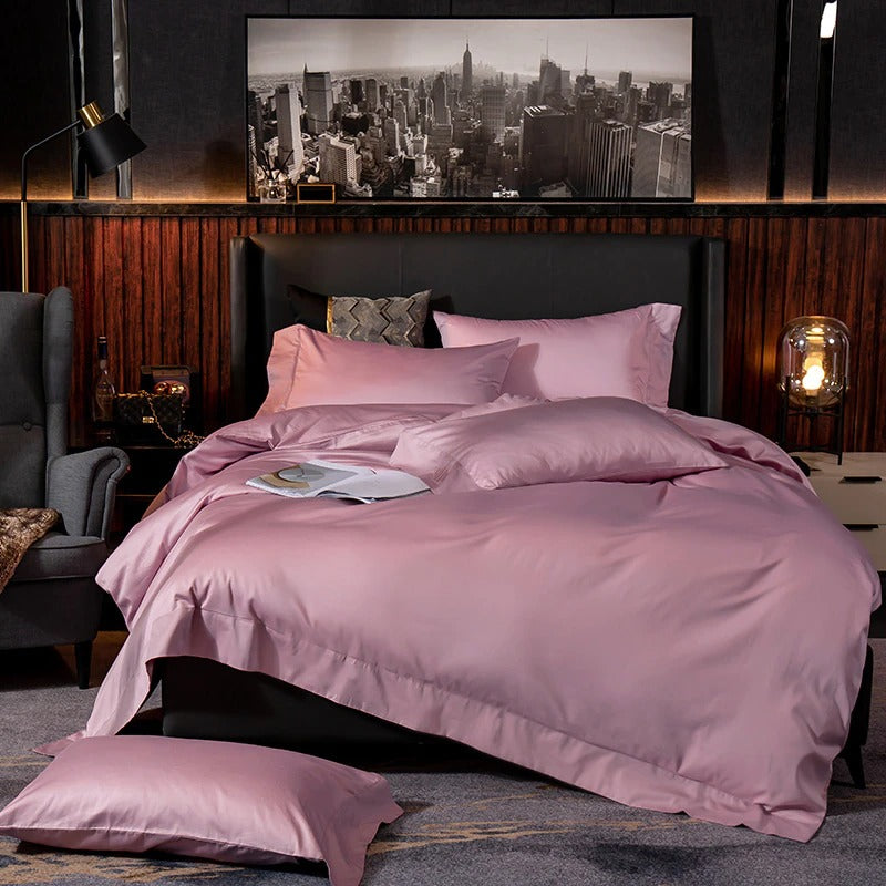 Lakibia Soft Pink Silky Soft Egyptian Cotton Bedding Set