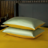 Shemir Light Green Gold Reversible Egyptian Cotton Duvet Cover Set