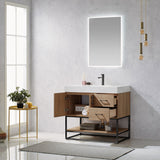 Alistair 36B" Single Vanity in North American Oak with White Grain Stone Countertop