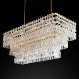 Radok 3 Tier Crystal Rectangular Chandelier 60"