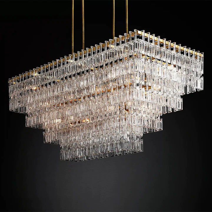 Radok 4 Tier Crystal Rectangular Chandelier 72"