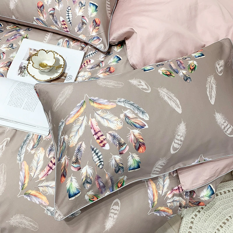 Amelia Leaf Floral Egyptian Cotton Duvet Cover Set