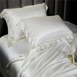 Eloise White Luxury Pure Mulberry Silk Bedding Set