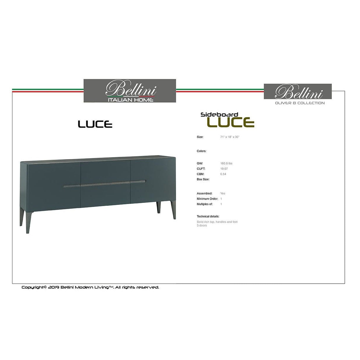 Bellini Modern Living Luce Highboard Luce HB