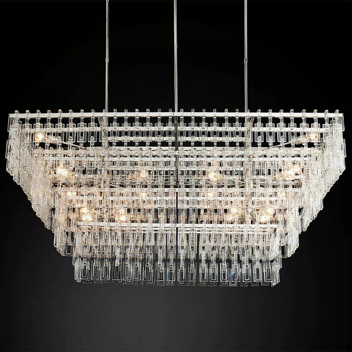 Radok 4 Tier Crystal Rectangular Chandelier 72"