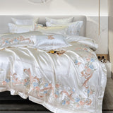 Esana White Embroidery Egyptian Cotton Duvet Cover Set