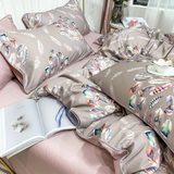 Amelia Leaf Floral Egyptian Cotton Duvet Cover Set