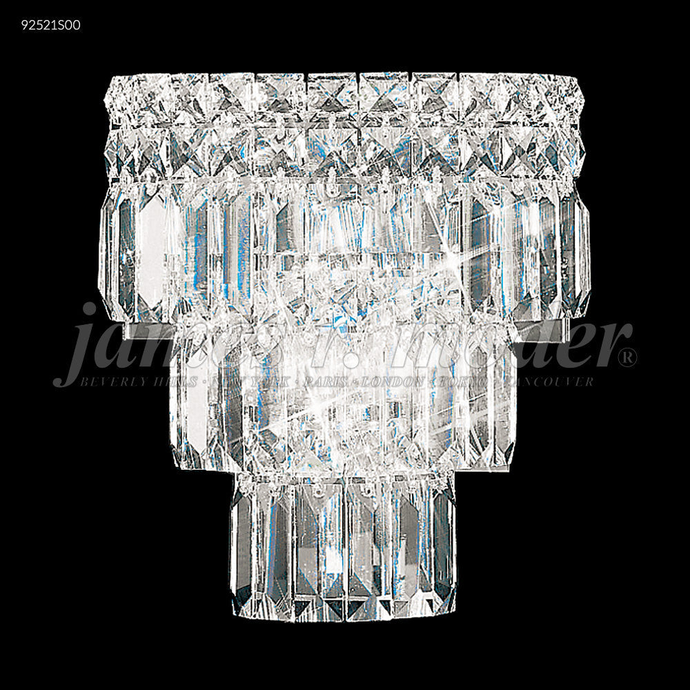 James R Moder Prestige All Crystal Tiered Wall Sconce