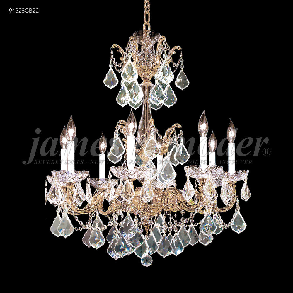 James R Moder Madrid Cast Brass 8 Arm Chandelier