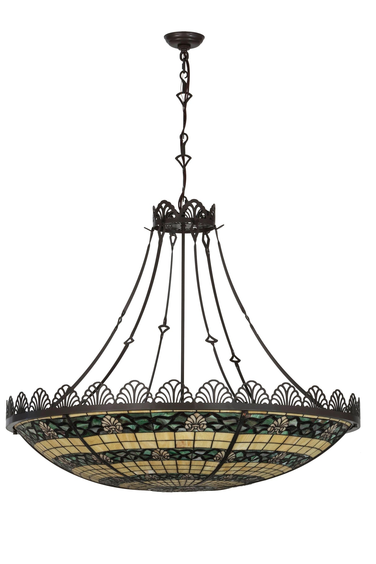 Meyda 43"W Shell and Ribbon Inverted Pendant