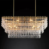 Radok 3 Tier Crystal Rectangular Chandelier 60"