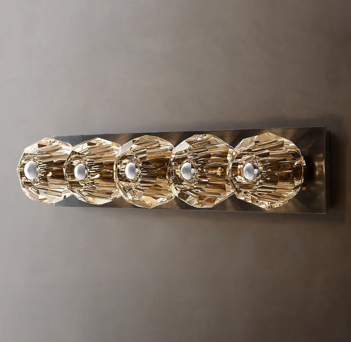 Florit Modern Crystal Ball Glass Grand Linear Wall Sconce