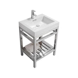 KubeBath Cisco Single Sink Stainless Steel Console with Acrylic Sink - Sea & Stone Bath