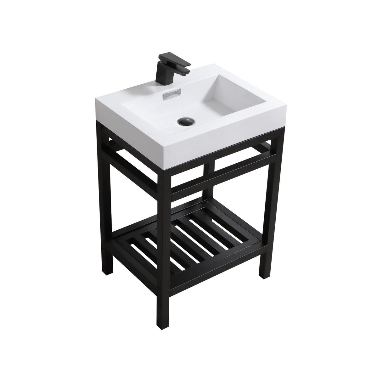 KubeBath Cisco Single Sink Stainless Steel Console with Acrylic Sink - Sea & Stone Bath