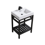 KubeBath Cisco Single Sink Stainless Steel Console with Acrylic Sink - Sea & Stone Bath