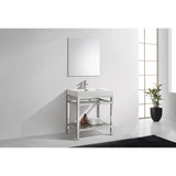 KubeBath Cisco Single Sink Stainless Steel Console with Acrylic Sink