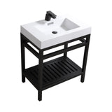 KubeBath Cisco Single Sink Stainless Steel Console with Acrylic Sink - Sea & Stone Bath