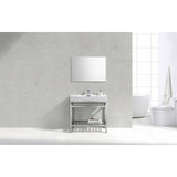 KubeBath Cisco Single Sink Stainless Steel Console with Acrylic Sink