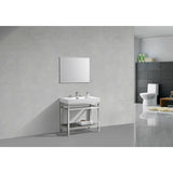 KubeBath Cisco Single Sink Stainless Steel Console with Acrylic Sink