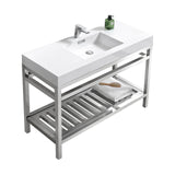 KubeBath Cisco Single Sink Stainless Steel Console with Acrylic Sink - Sea & Stone Bath