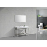 KubeBath Cisco Single Sink Stainless Steel Console with Acrylic Sink