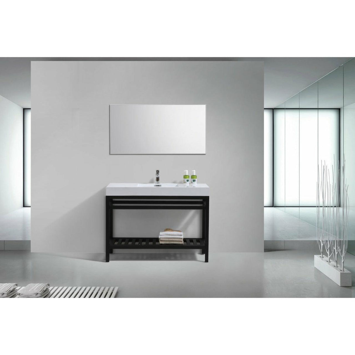 KubeBath Cisco Single Sink Stainless Steel Console with Acrylic Sink