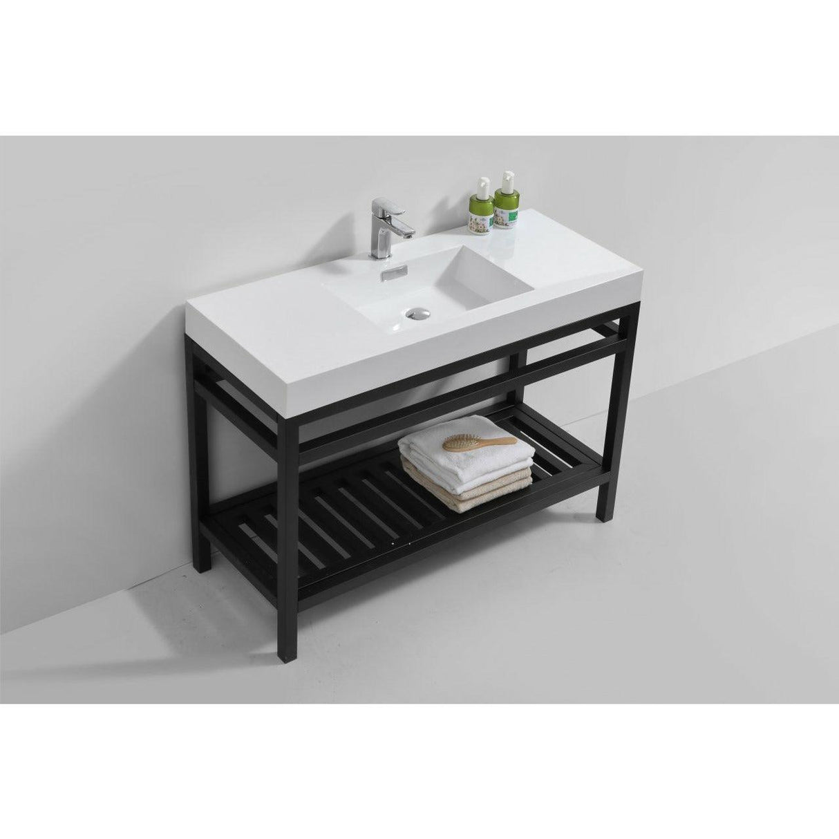 KubeBath Cisco Single Sink Stainless Steel Console with Acrylic Sink