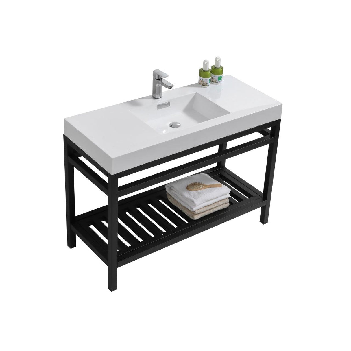 KubeBath Cisco Single Sink Stainless Steel Console with Acrylic Sink