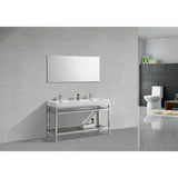 KubeBath Cisco Double Sink Stainless Steel Console with Acrylic Sink