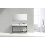 KubeBath Cisco Single Sink Stainless Steel Console with Acrylic Sink