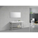 KubeBath Cisco Single Sink Stainless Steel Console with Acrylic Sink