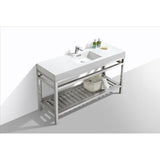 KubeBath Cisco Single Sink Stainless Steel Console with Acrylic Sink