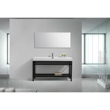 KubeBath Cisco Single Sink Stainless Steel Console with Acrylic Sink