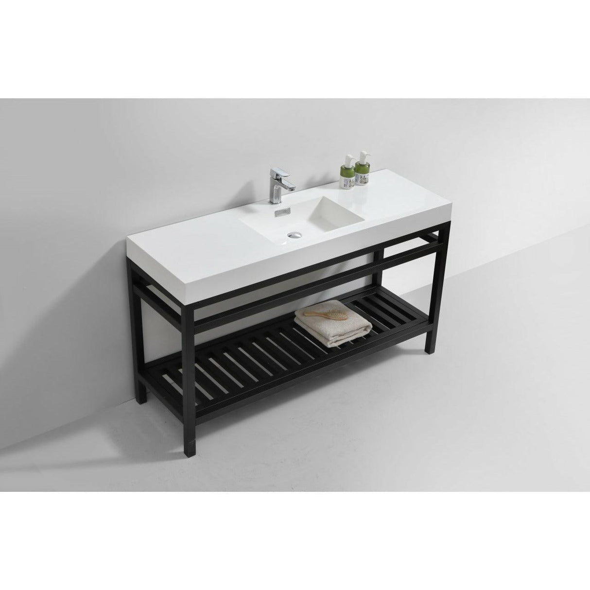 KubeBath Cisco Single Sink Stainless Steel Console with Acrylic Sink