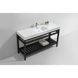 KubeBath Cisco Single Sink Stainless Steel Console with Acrylic Sink