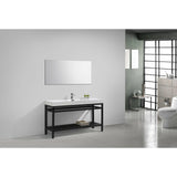 KubeBath Cisco Single Sink Stainless Steel Console with Acrylic Sink