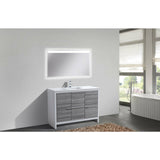 KubeBath Dolce Modern Single Bathroom Vanity with White Quartz Counter-Top